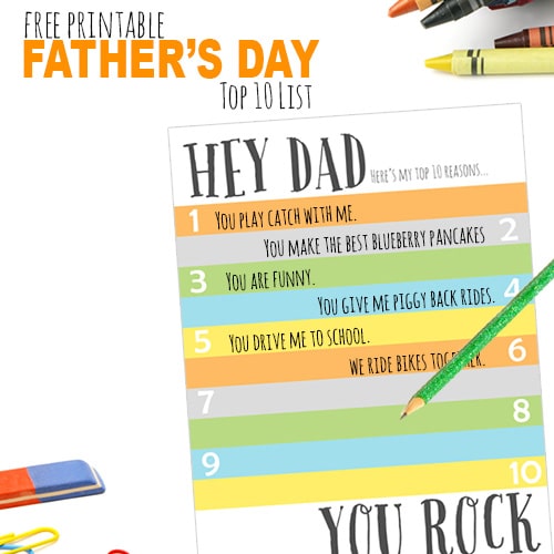 Father’s Day Printable | Top 10 List