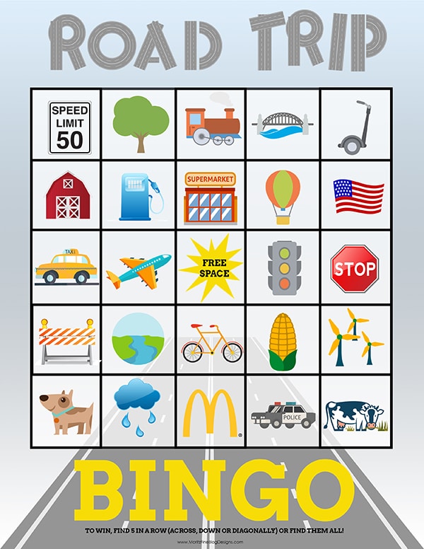 Headed on a road trip with the kids?! Print out these Travel Bingo Cards for Kids...use to play Bingo or find everything on the list for a scavenger hunt.