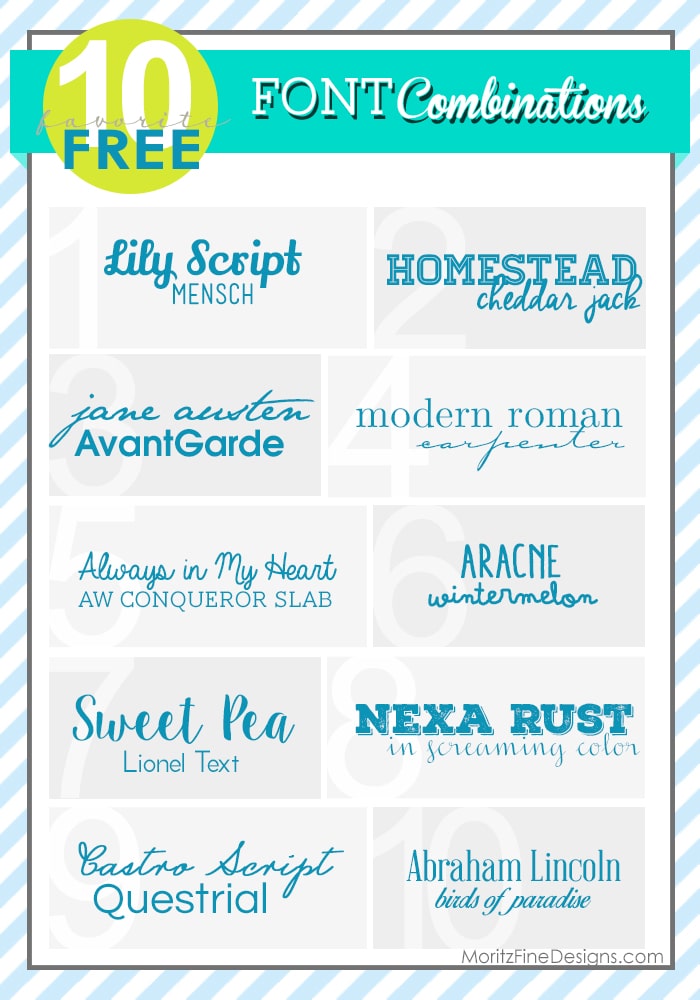 Favorite Font Combinations | Free Font Friday