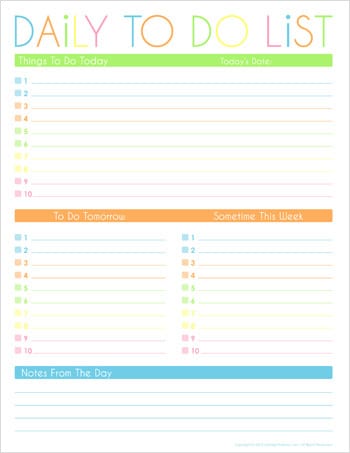 Stay on track and get more done everyday with a free printable Daily To Do List. Find the perfect Daily To Do List for you, many options to choose from!