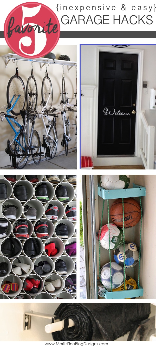 Trying to keep the garage clean and organized feels like a daunting task! After a deep clean, try a few of these 5 Inexpensive & Easy Garage Hacks.