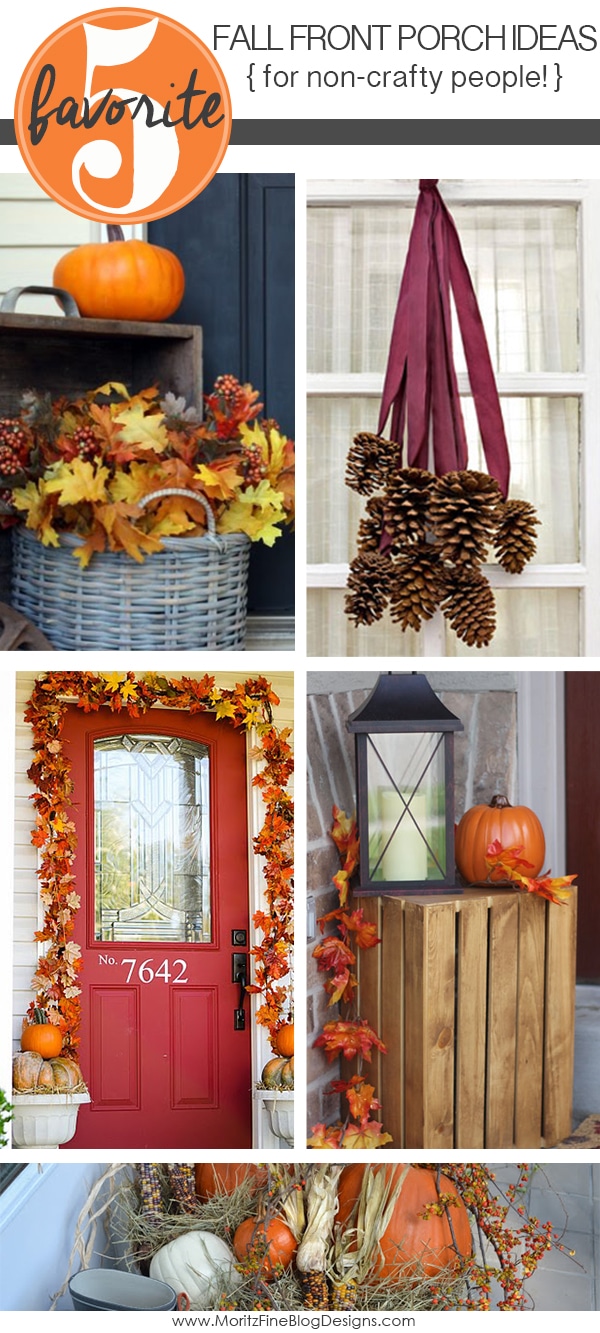 Want to decorate your front porch for fall, but aren't crafty at all? Even the non-crafty can replicate these Fall Front Porch Decorations. Simple and easy.