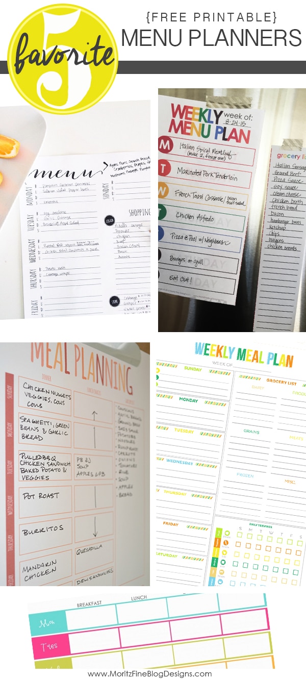 Stop panicking at 3pm everyday when you don't know what to make for dinner! Grab one of these Free Printable Menu Planners, spend 10 min. and plan dinner for the week! Your entire week will run more smoothly...and you can avoid the drive-thru.