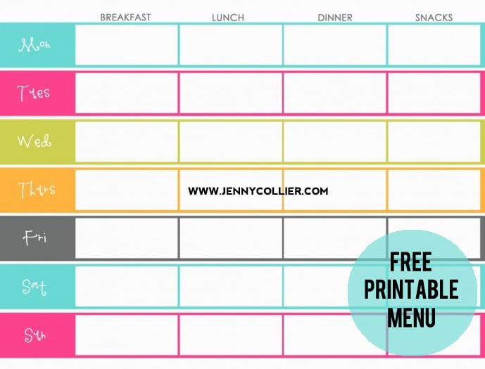 Free Printable Menu Planners | Friday Favorite 5 | Moritz Fine Designs