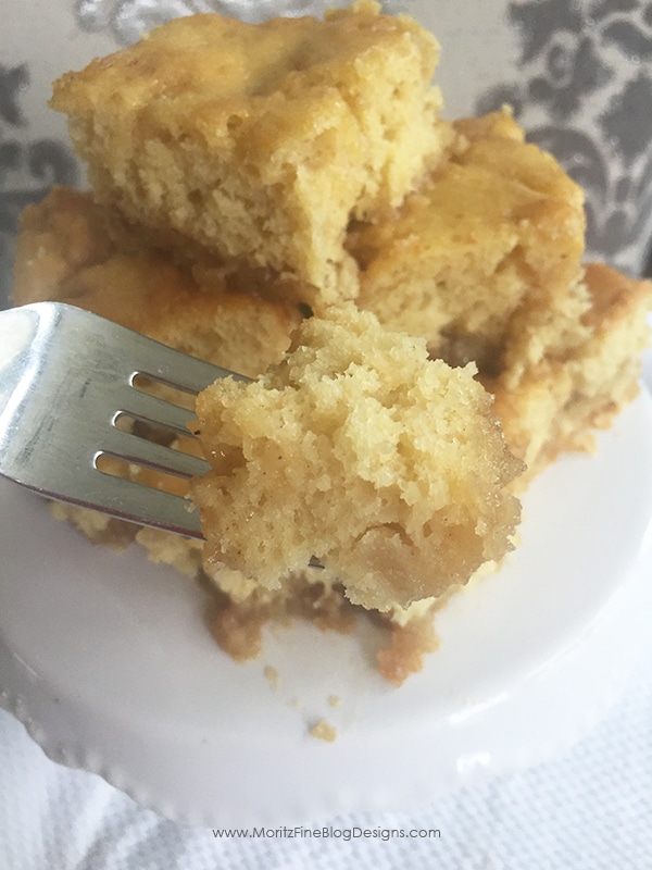 Want a fast coffee cake / dessert without compromising quality? You will "wow" friends with this 2-Step Apple Cake! Just 5 quick minutes from start to oven!