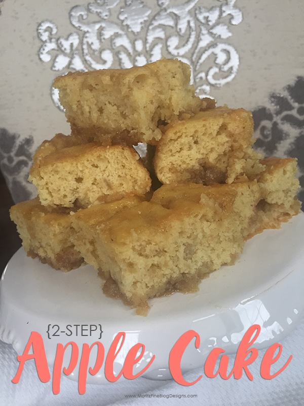 Want a fast coffee cake / dessert without compromising quality? You will "wow" friends with this 2-Step Apple Cake! Just 5 quick minutes from start to oven!
