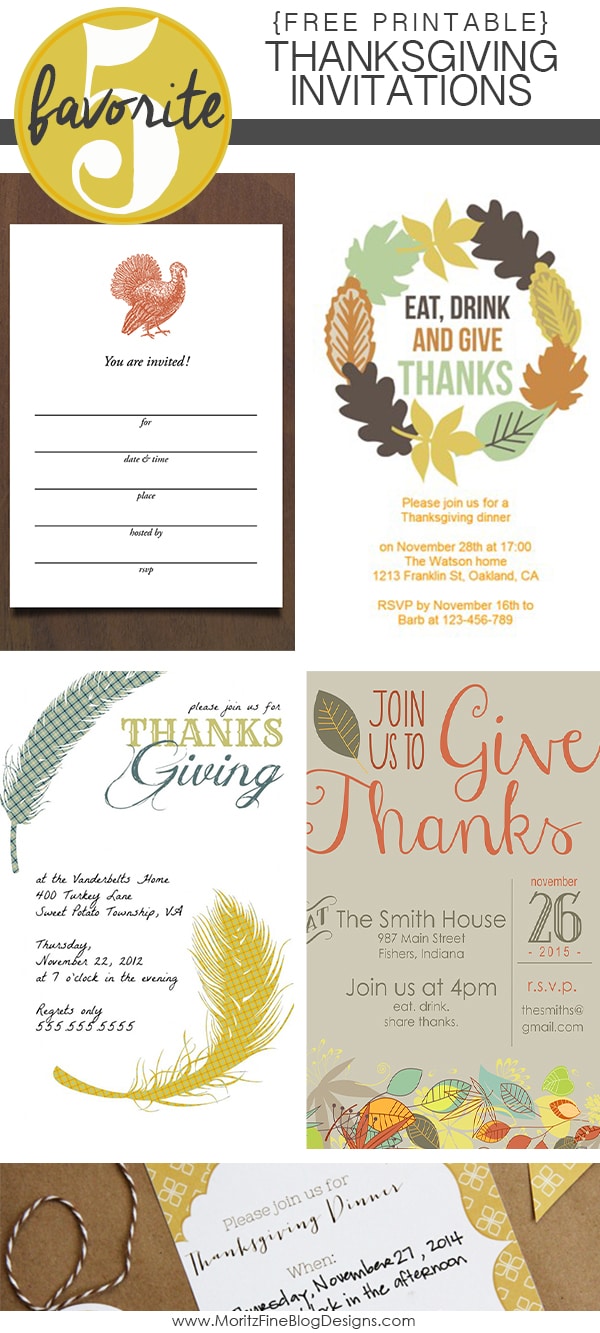 Thanksgiving Invitations | Friday Favorite 5