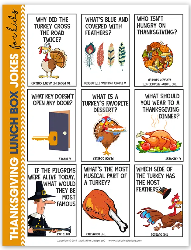 Your kids will LOL with these funny Thanksgiving lunch box jokes for kids! These free printables are easy to print, cut apart and then add to your kid's lunches.