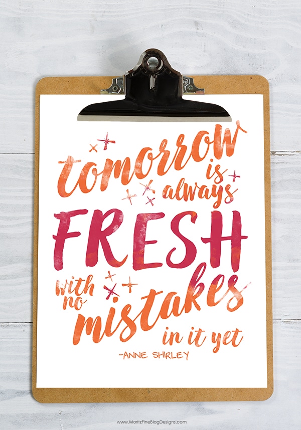 It is inevitable that we WILL fail. The best that we can do is start over again the next day with a fresh start! Use this free printable as a reminder!