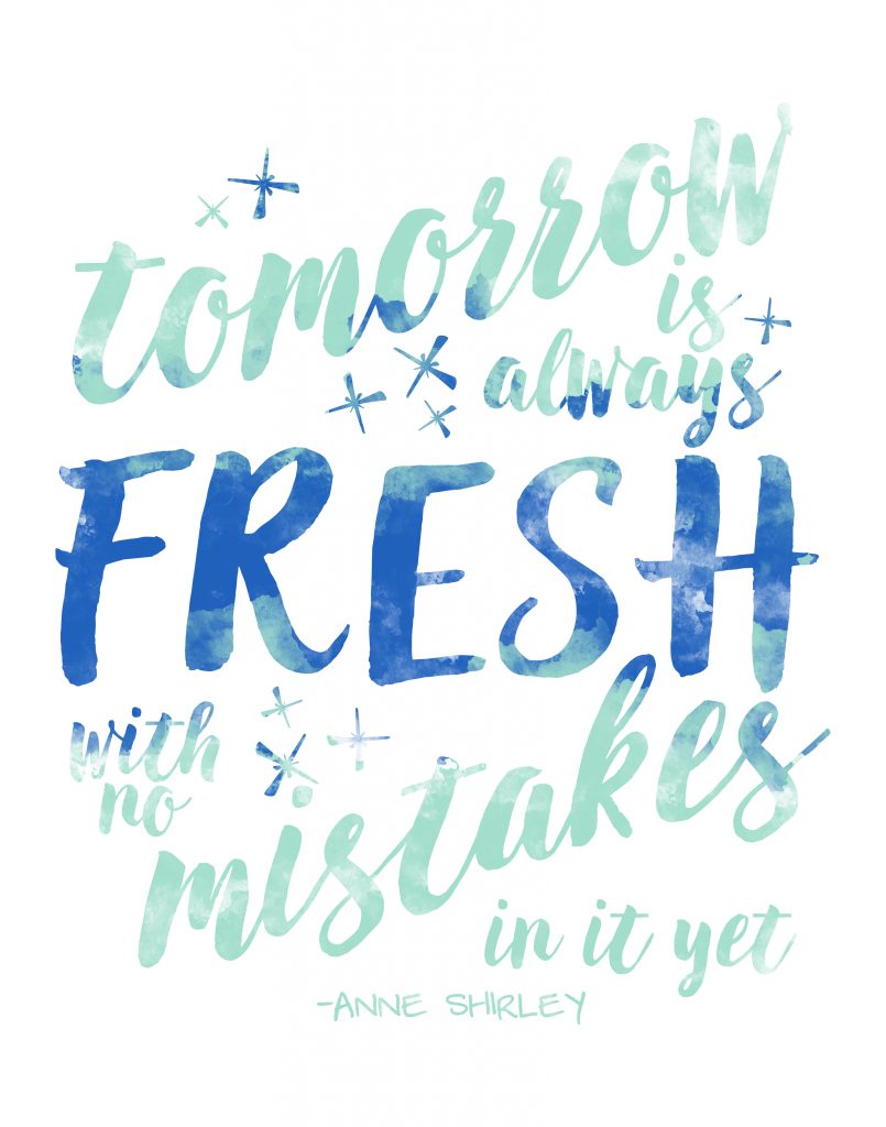 It is inevitable that we WILL fail. The best that we can do is start over again the next day with a fresh start! Use this free printable as a reminder!