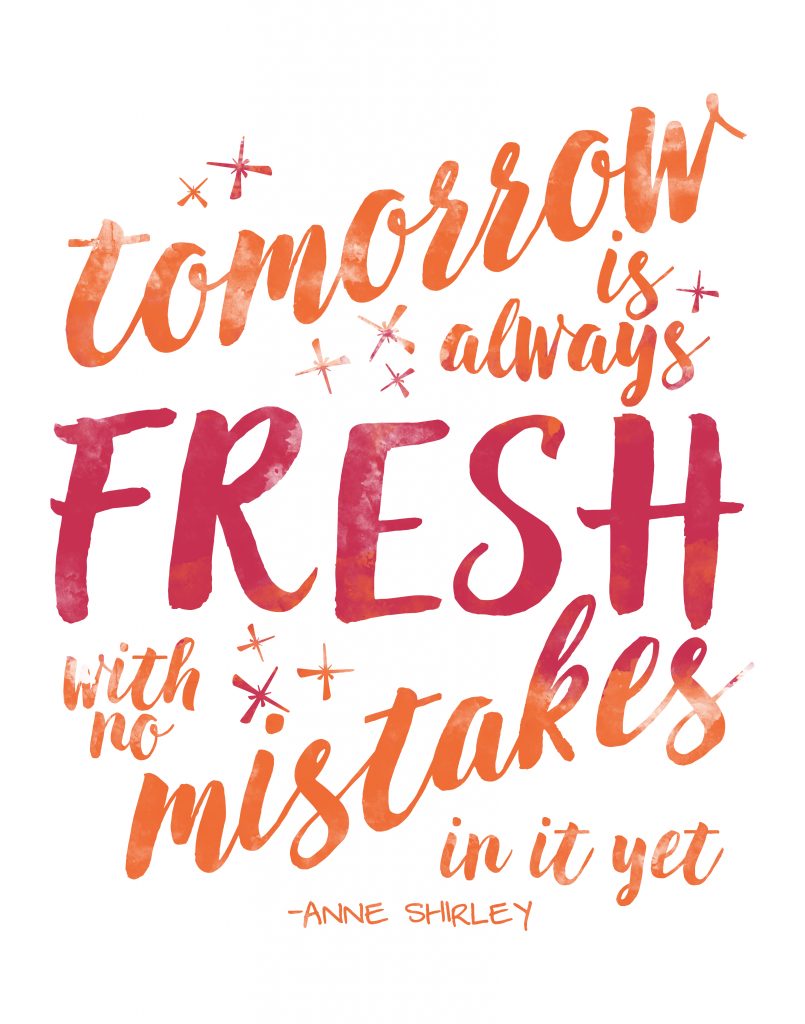 It is inevitable that we WILL fail. The best that we can do is start over again the next day with a fresh start! Use this free printable as a reminder!