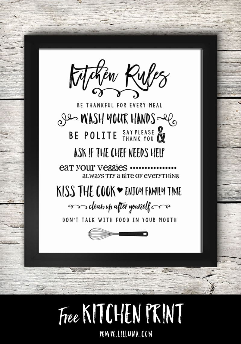 calligraphy simple quotes Kitchen   Free Signs Moritz Designs Fine Printable