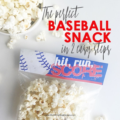 Baseball Snack Treat Bag Topper