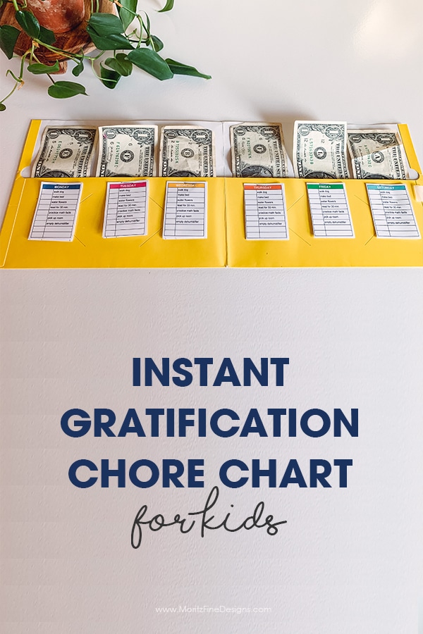 Tired of nagging your kids to do their chores? This simple, easy-to-make Instant Gratification Chore Chart saved my sanity & made my kids happy too!