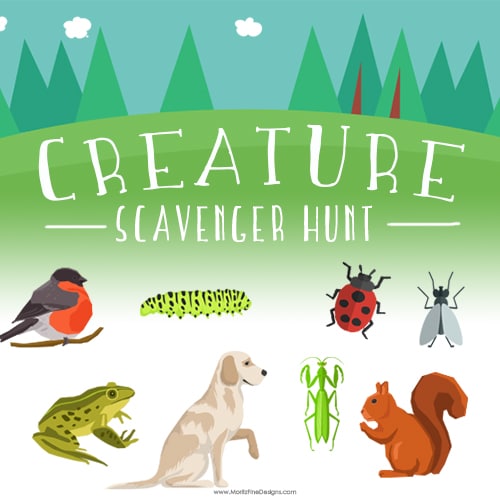 Pack up the kids, hit the nature preserve, the park or even just your back yard. Give the kids the Creature Scavenger Hunt and send them off an adventure.