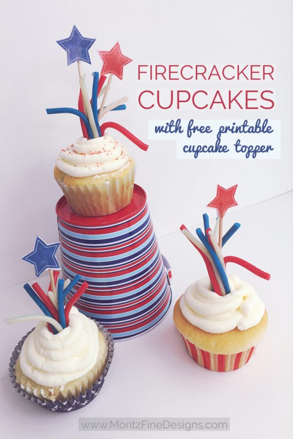 Make these adorable 4th of July Firecracker Cupcakes in just minutes! A perfect theme styled holiday treat for your July 4th celebration.