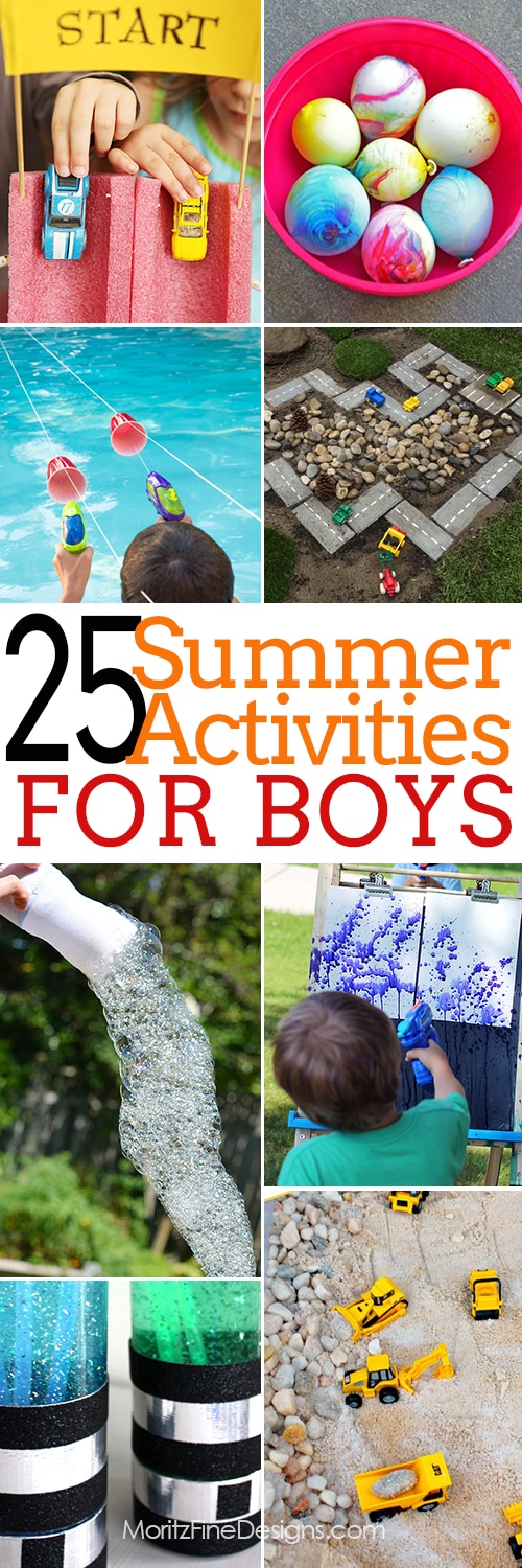 This summer keep your boys busy with this amazing list of 25 summer activities for boys of all ages--includes both indoor and outdoor activities.