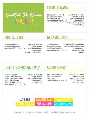 ESSENTIAL OIL RECIPES - kids-page1