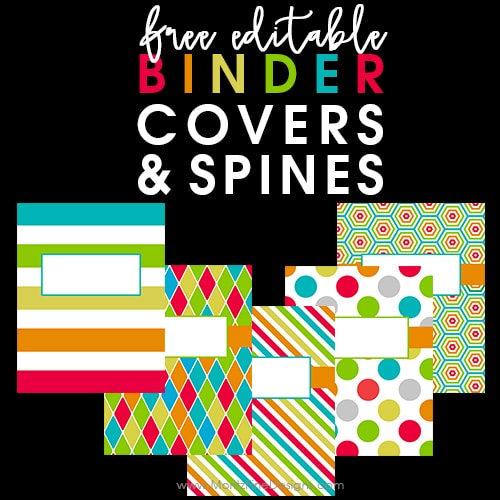 Free editable printable notebook covers