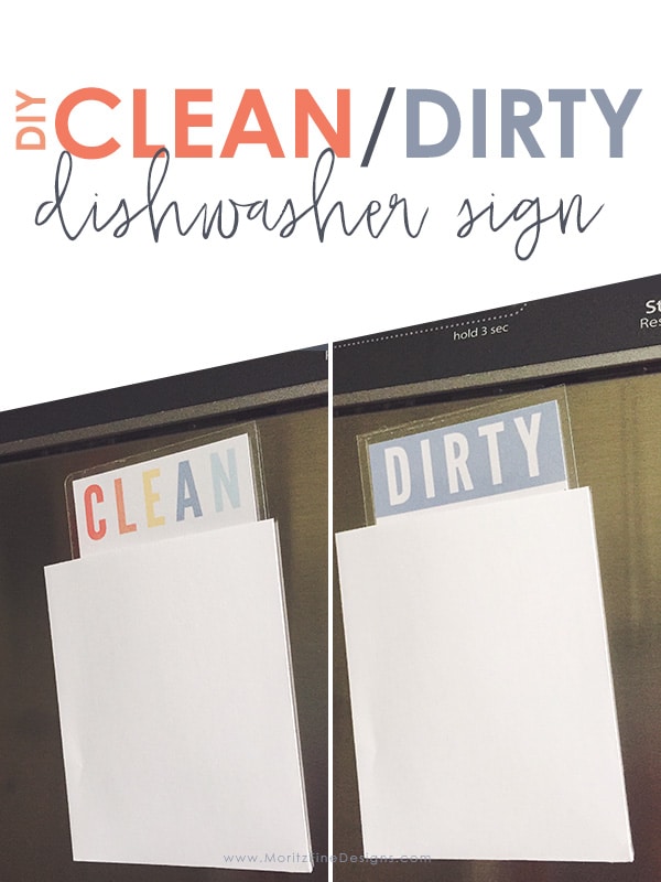 Avoid dishwasher confusion by using this DIY Clean Dirty Dishwasher Sign. Fast and easy to make and looks cute in your kitchen too!