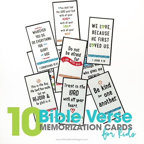 10 Bible Verse Memorization Cards for Kids