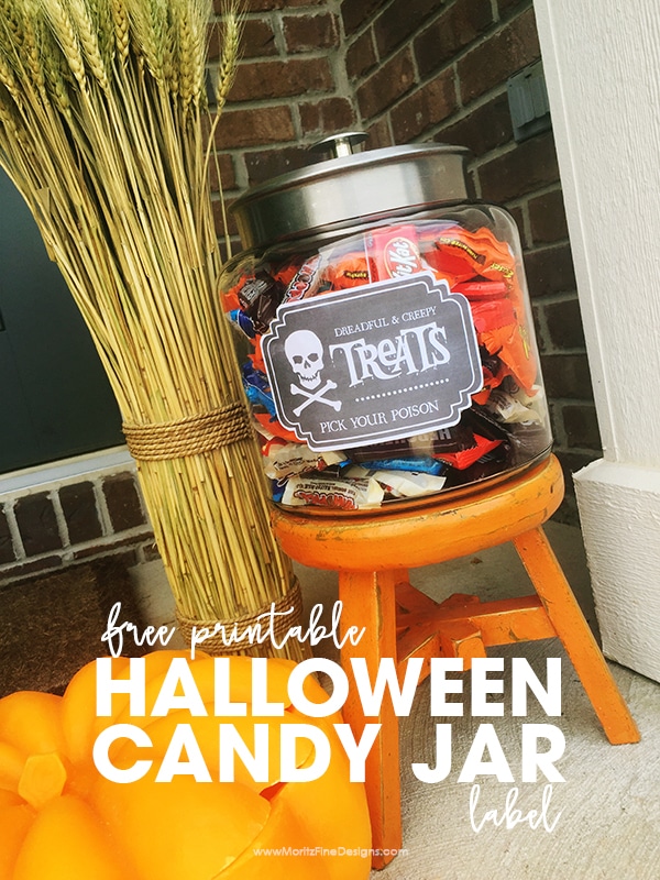 Time to get your spooky and scary on! Add this frightfully cute Halloween Candy Jar Label to your candy jar. Free and easy to download and print.