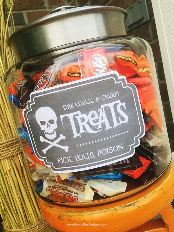 Time to get your spooky and scary on! Add this frightfully cute Halloween Candy Jar Label to your candy jar. Free and easy to download and print.