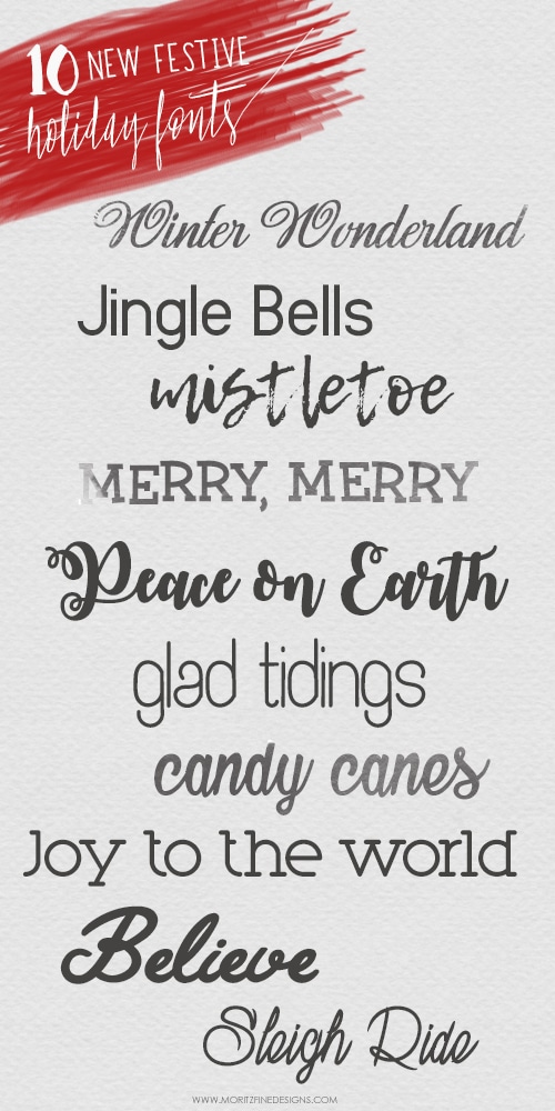 Festive new Free Holiday Fonts are easy to download and use for all your holiday crafts, diy projects, Christmas projects and more.