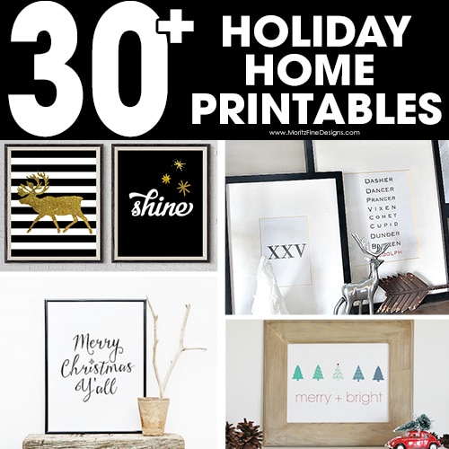 Super collection of fabulous free Christmas Holiday Home Printables perfect for your home decorating during the holiday season.