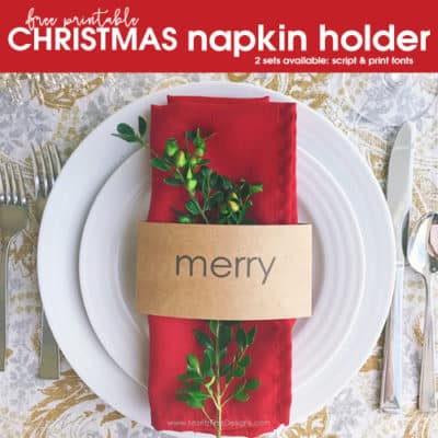 Printable Christmas Napkin Holder | Free Printable Included