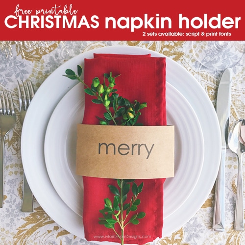 A free printable Christmas Napkin Holder to make your Christmas table look beautiful! It's easy, creative and inexpensive!