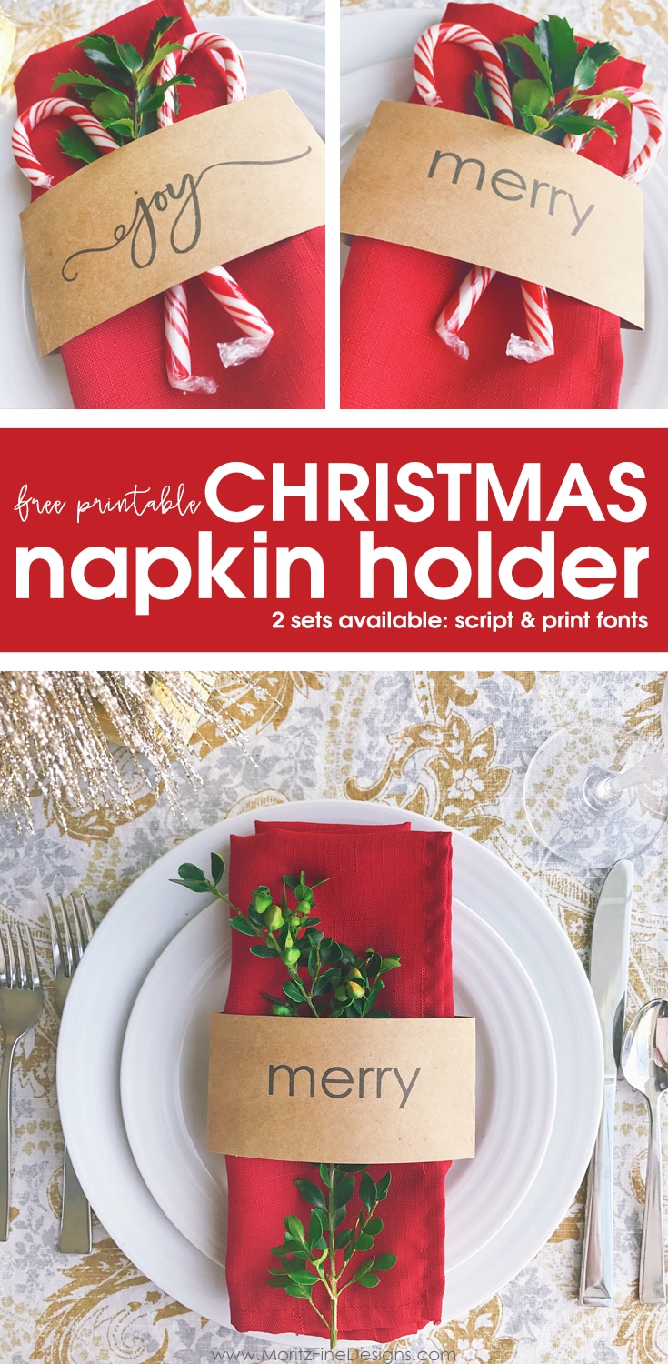 Printable Christmas Napkin Holder Free Printable Included