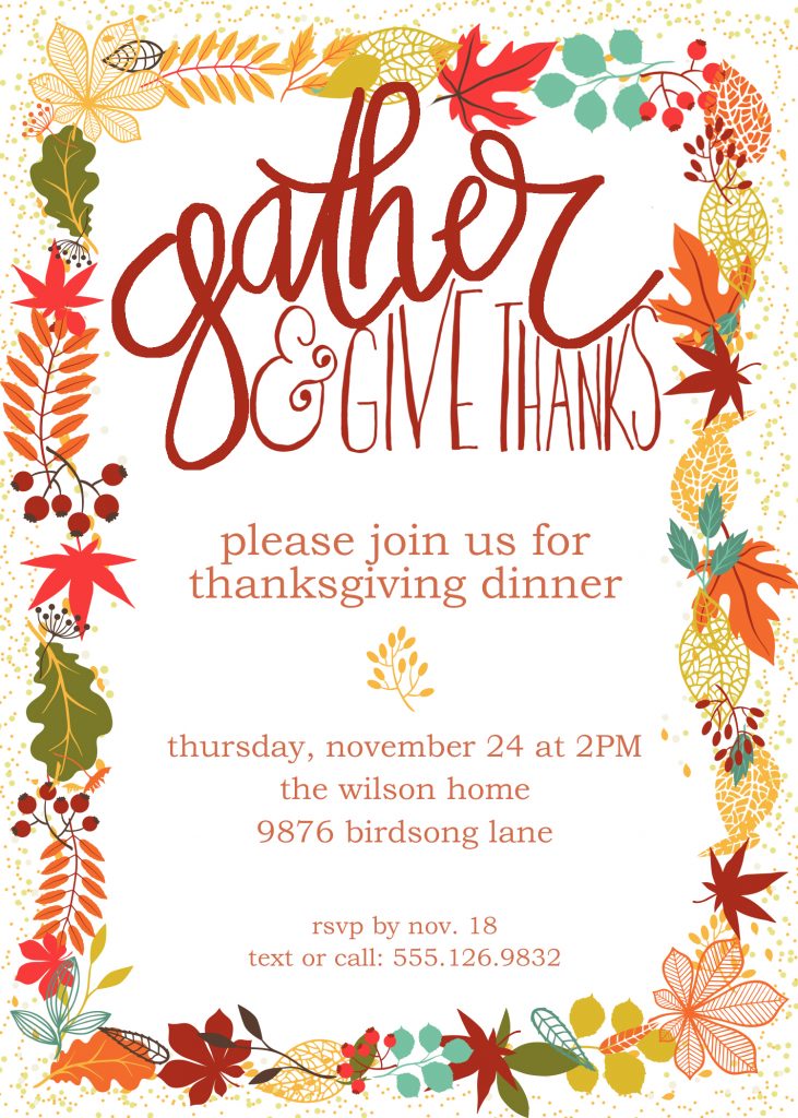 Make all your guests feel special by using this Thanksgiving Invitation Freebie to create your special invitation. Snail mail these days is quite the treat!