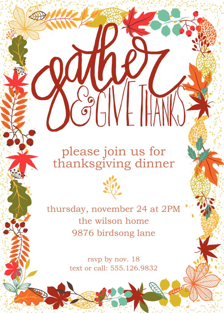 How To Write A Thanksgiving Invitation