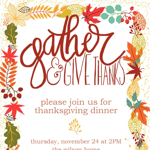Customizable Thanksgiving Invitation