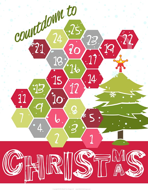 The kids can have a fun Christmas Countdown with this printable. No more hearing kids ask, "How many days until.." with this free download!