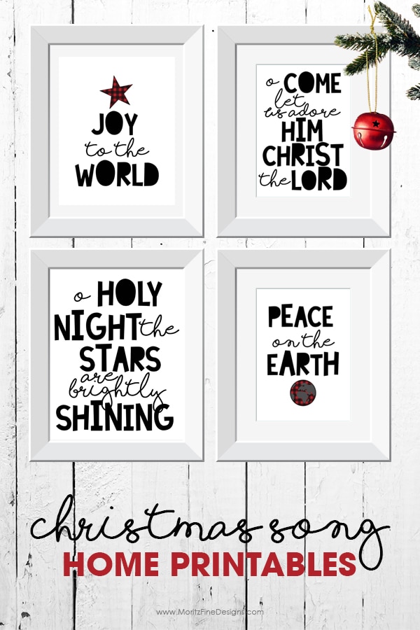 Make decorating for Christmas easy with these free diy Christmas Song Home Printables. Use just one or all 4 as part of your holiday home decor.