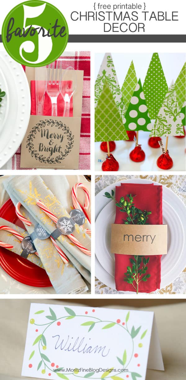 Free Printable Christmas Table Decor  Friday Favorite 5