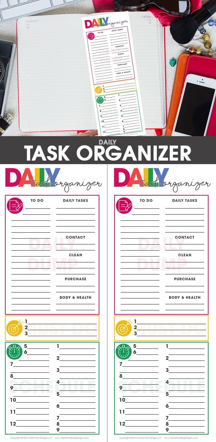 task organizer daily task planning organizer free printable included task organizer daily task planning organizer free printable included