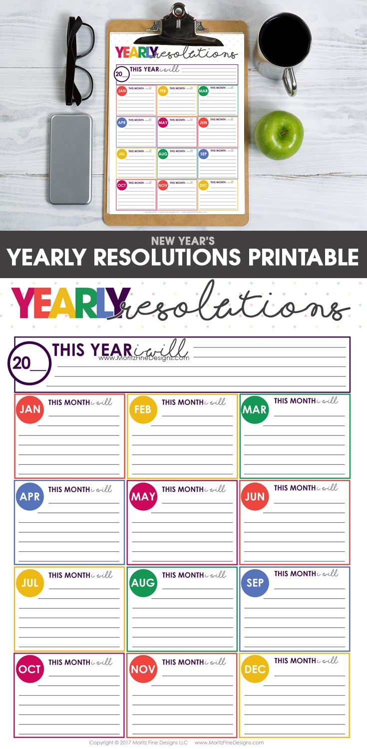 New Year's resolutions | New Year's Goals | New Years goal planning | goal planning worksheet | free printable