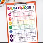 balanced food tracker record | diet tips & ideas | eating well | free printable | dieting tips