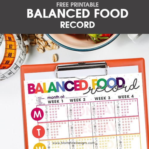 Balanced Food Record Free Printable