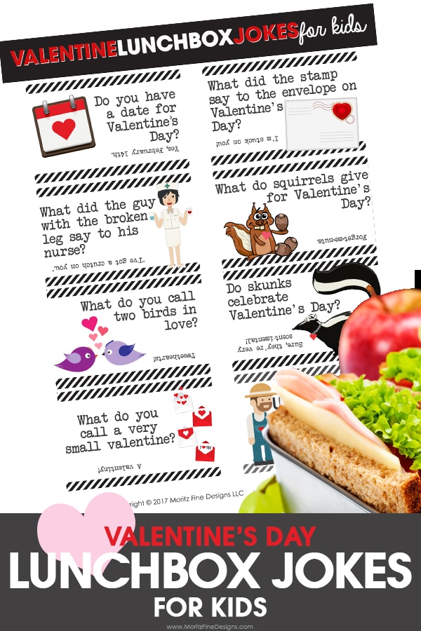 Valentine's Day Lunch Box Jokes for Kids Free printable jokes to put
