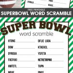 The free printable Super Bowl Word Scramble is a fun football activity for kids to do before or during the big game or party.