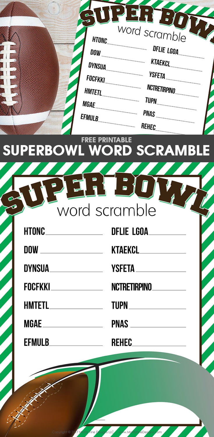 Super Bowl Word Scramble