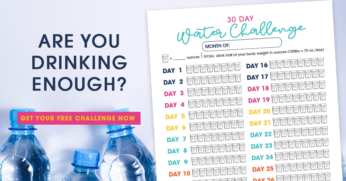 Printable Water Tracker | 30 Day Challenge for 30 Day Water Challenge Free Printable