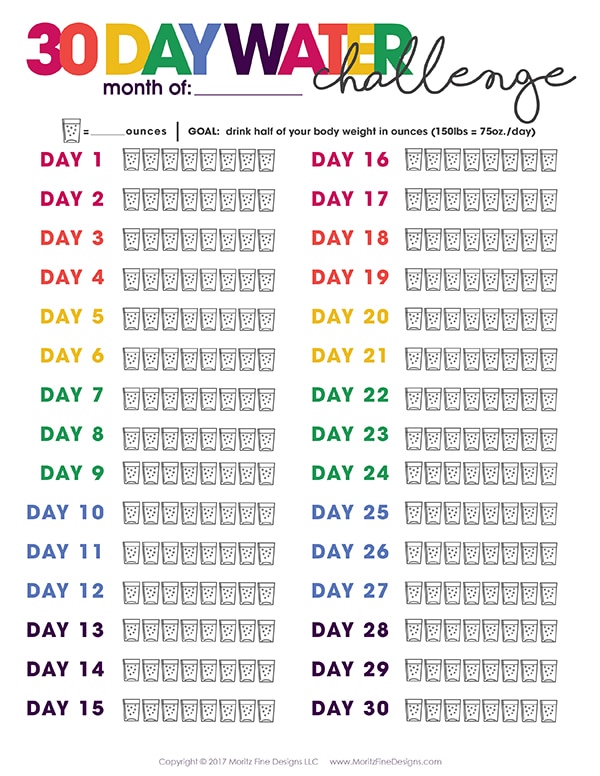 Fluid Intake Chart Printable