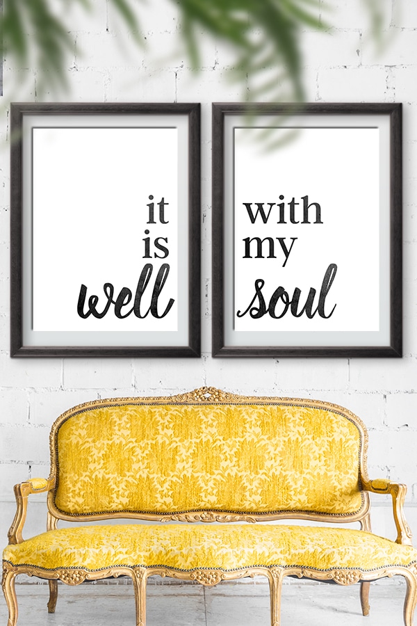 It Is Well With My Soul Sign | Free printables Signs | Home decor inspirational signs | oversized prints