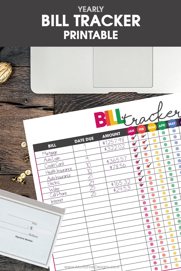 free printable bill tracker | financial organizer | money tracker | get life organized