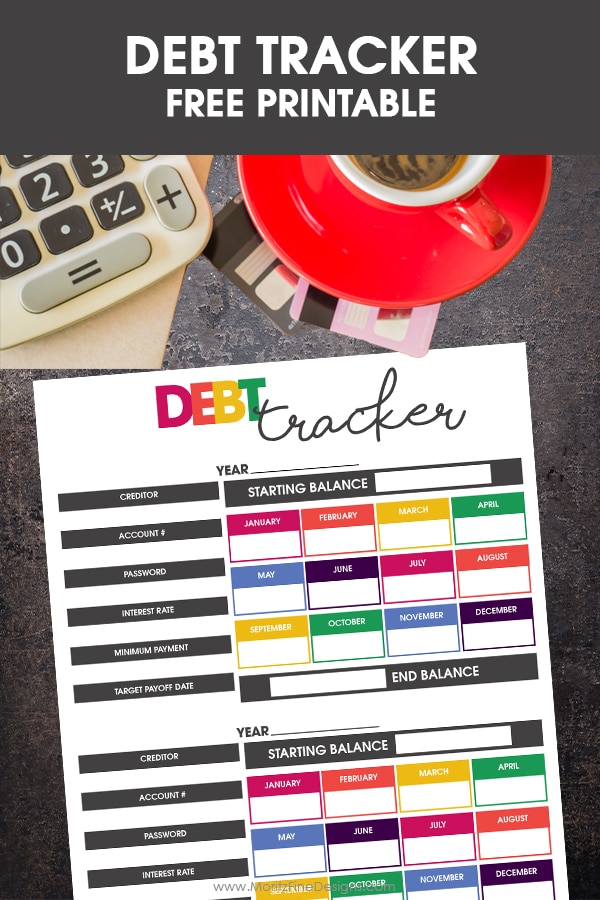 debt tracker | free printable | financial organization binder | pay off debt